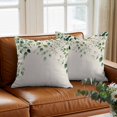 thumbnail image 3 of Green Eucalyptus Leaf Throw Pillow Cover Country Watercolor Plant Cotton Linen Cushion Cover Throw Pillow Case with Invisible Zipper for Couch Sofa Bed Chair Car 20x20 Inch, 3 of 9