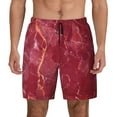 thumbnail image 3 of Uemuo Abstract Red Marble Pattern Mens Swim Trunks Quick Dry Board Shorts with Mesh Lining, Stretch Beach Shorts Quick Dry No-Chafing Board Shorts-, 3 of 9
