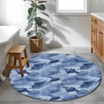 thumbnail image 3 of Blue Fish Coastal Round Area Rug 4Ft Washable Circle Rugs for Bedroom Dining Room, Watercolor Beach Ocean Nautical Non-Slip Carpet Floor Mats Indoor Outdoor Carpet Runner Aesthetic Home Decor, 3 of 8