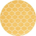 thumbnail image 3 of Unique Loom Trellis Frieze Collection Area Rug - Rounded (6' Round Yellow/Ivory), 3 of 7