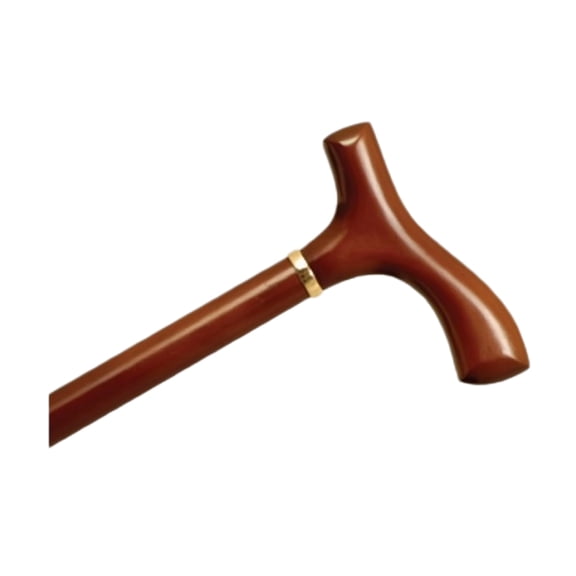 AlexOrthopedic Wood Cane With Fritz Handle and Collar - Brown Stain