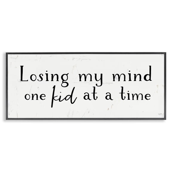Stupell Industries Rustic Lodge One Kid At A Time Black Framed Giclee Art, 24 x 10, by Lux Me Designs