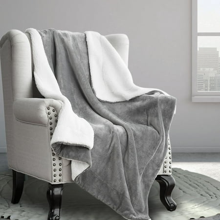Bedsure Sherpa Fleece Reversible Blanket Twin Size Gray Plush Throw Blanket Fuzzy Ultra Soft Blanket (Best Fleece Throw Blanket)
