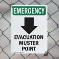 thumbnail image 5 of (2 Pack) Evacuation Muster With Symbol OSHA Emergency Sign 12 Inch X 18 Inch Indoor / Outdoor Rust-Free Aluminum Metal Signs for Workplace, Workshop, and Construction Site, Made in the, 5 of 8