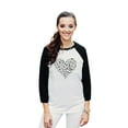 thumbnail image 2 of Thread Tank Musical Notes Heart Unisex 3/4 Sleeves Baseball Raglan White Black Small, 2 of 4
