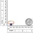 thumbnail image 5 of Gem Stone King 18K Rose Gold Plated Silver Blue Lapis and White Created Sapphire Engagement Ring for Women (1.27 Cttw, Cushion 6MM, Gemstone Birthstone, Available in Size 5, 6, 7, 8, 9), 5 of 5
