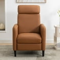 thumbnail image 3 of PU Leather Recliner Chair, Lounge Reclining Chair with Adjustable Backrest from 90° to 160°, Single Sofa Chair with Deep Seat for Living Room Bedroom Home, Burnt Orange, 3 of 9