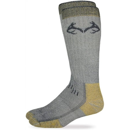 Realtree Mens Boys 80% Merino Wool Uplander Crew Boot Socks 1 Pair Pack
