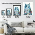 thumbnail image 3 of Artery8 Smiling Blue Cat with Flowers in Fur Watercolour Kids Bedroom Nursery Art Print Framed Poster Wall Decor 12x16 inch, 3 of 3