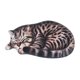 thumbnail image 3 of Bonita alfombra de baño con forma de gato durmiendo, felpudo interior de entrada. Rayas, 3 of 9