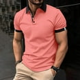 thumbnail image 2 of YDLCAFD Men's Shirt Button Up Turn Down Lapel Solid Color Short Sleeve Sports Shirt, 2 of 9
