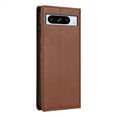thumbnail image 3 of Leather Wallet Pixel 6 Case (Brown) Magnetic Folio Card Slot Holder Flip Kickstand Shockproof Cover, 3 of 5