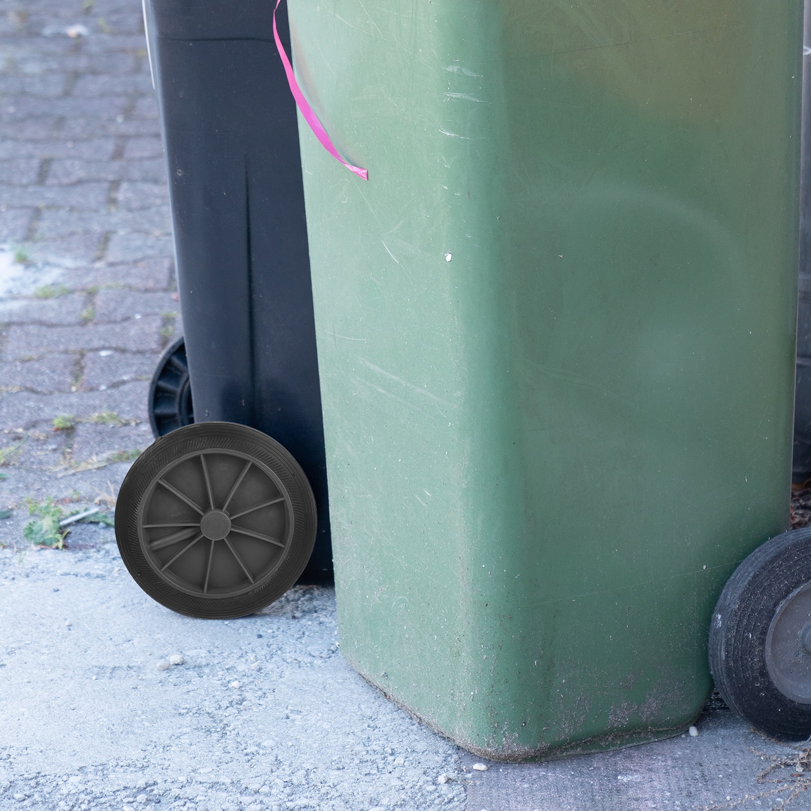 Ipetboom Jeu De Roues De Poubelle En Caoutchouc - Roulettes De Remplacement Durables 18x8cm Avec Axe