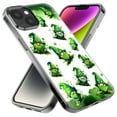 thumbnail image 2 of MUNDAZE Apple iPhone 13 Mini Shockproof Clear Hybrid Protective Phone Case Gnomes Shamrock Lucky Green Clover St. Patrick Cover, 2 of 5