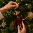 thumbnail image 5 of Wine Red Reindeer Christmas Tree Hanging Ornament Festive Holiday Decor for Mantel Window Xmas Decoration, 5 of 7