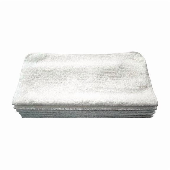 Tough Guy Microfiber Cloth Wipe 12" x 12", White, 12PK 32UV07