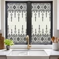 thumbnail image 3 of Black White Boho Window Privacy Film, Vintage Ethnic Tribe Abstract Art Retro Static Cling UV Sun Blocking Tint Film Heat Control Windows Films for Bedroom Bathroom, Window Stickers 17.7"x39.3", 3 of 8