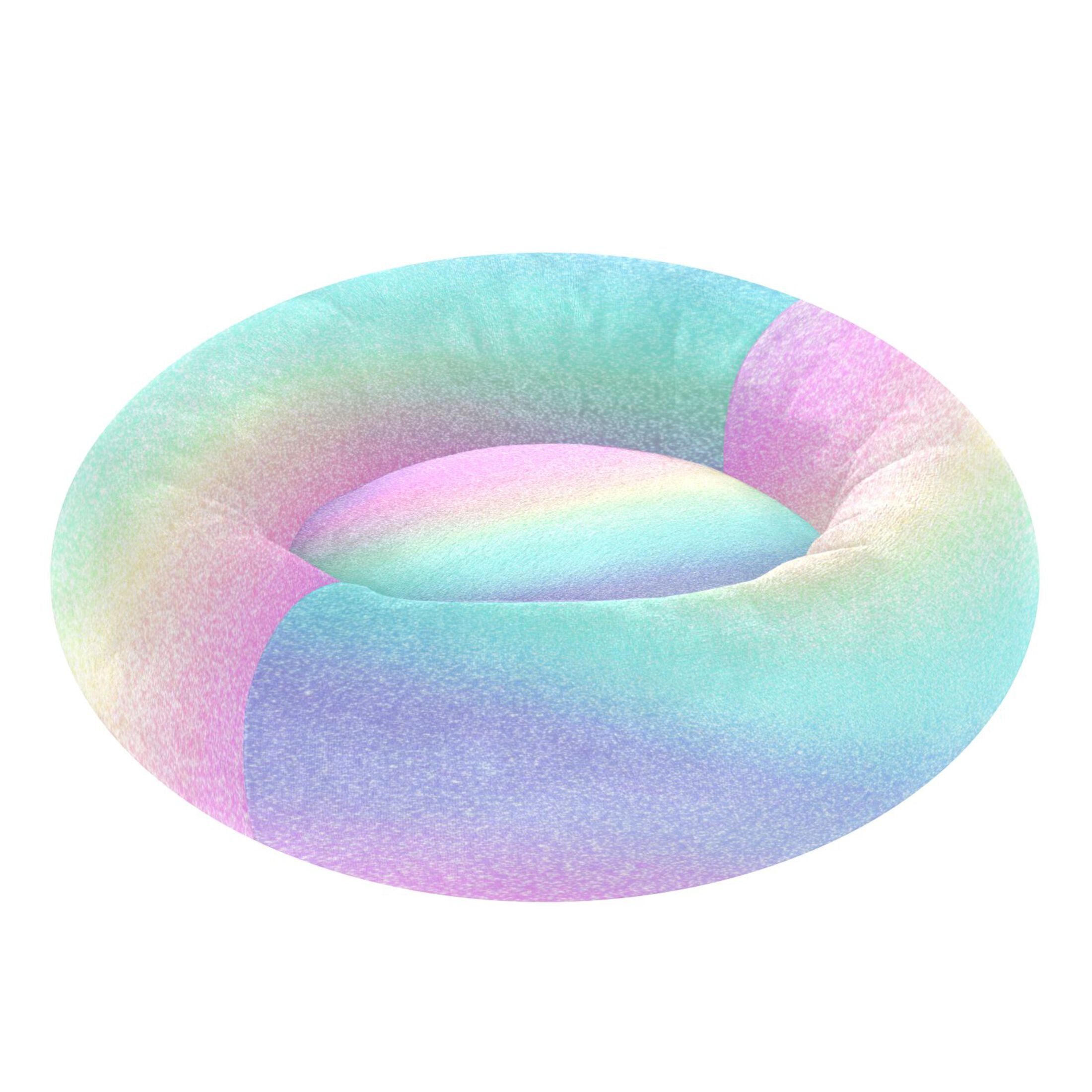 Iauyy Pet Couch Donut Cat Bed for Indoor Cats/Small Dogs Washable & Machine with Non-slip Bottom Calming Cat Furniture, Light Background (XS)