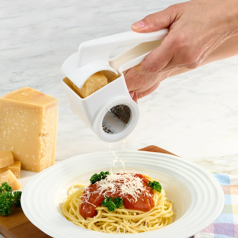Kitchen Shredder Restaurant Cheese Grater Handheld Rotary, White 