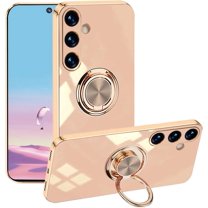 Compatible with Samsung Galaxy A15 5g Case with Ring Holder Pink, Aesthetic Phone Case Samsung A15 5g Case Silicone Soft TPU Slim Cover Shockproof Luxury with Kickstand (Pink)