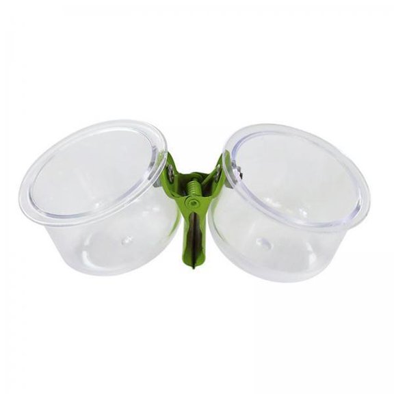 Lazsy 2xBird Feeding Cups with Clip Food Water Bowls for Cockatiels Macaws Lovebirds 2 Pcs