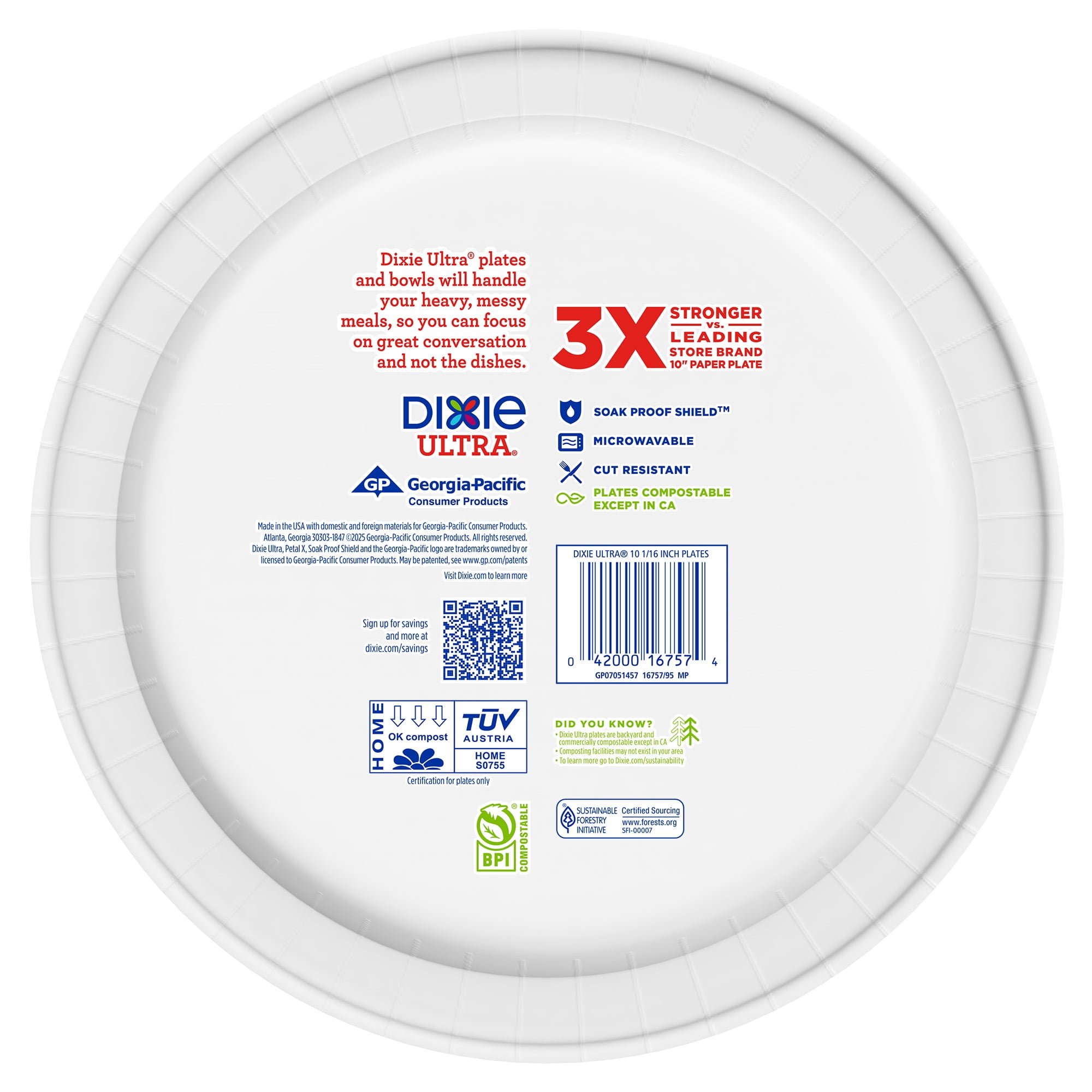 (2 pack) Dixie Ultra Winter Design Disposable Paper Plates, 10", Multi-Color, 20 Count