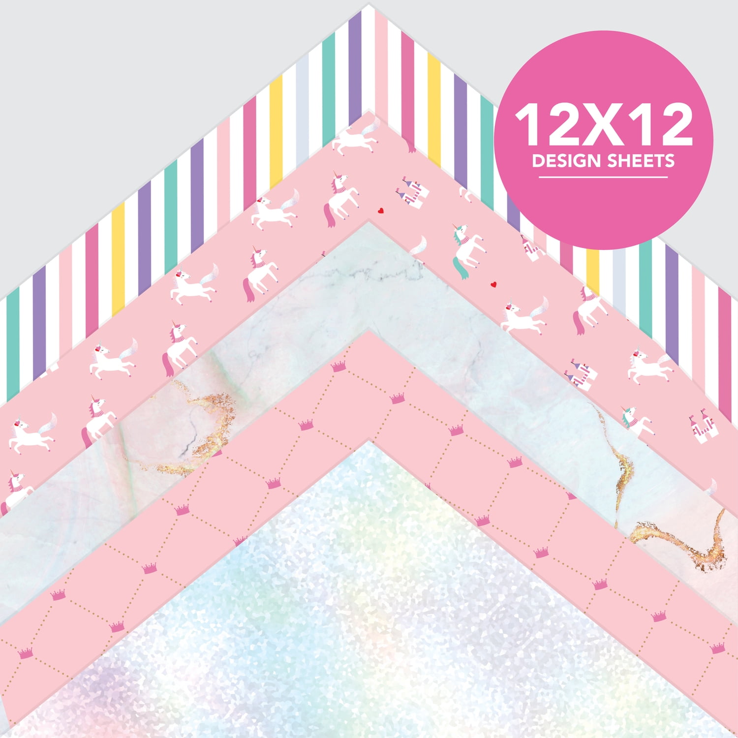 Roobee by Mara Mi Pink Dreamland Scrapbook Paper Pad, 50 Sheets, 25 Designs