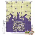 thumbnail image 2 of Shower Curtain for Bathroom Easter Egg Bunny Yellow Plank Waterproof Bath Curtains Shower Curtains with Hooks,Country Wildflower Bunny Bathroom Curtain Privacy Drapes for Bathtubs Toilet 36x72in, 2 of 9