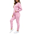 thumbnail image 3 of Women 2 Piece Fleece Tracksuit Zip Up Long Sleeve Hoodies Elastic Waist Joggers Fall Athletic Running Casual Outfits S-3XL, 3 of 7