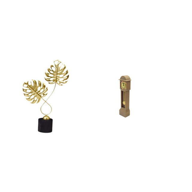 Estatua de hoja,Estatua de hoja para decoración del hogar,artesanías y obras de arte,Reloj de pie de casa de muñecas,Reloj de pie en miniatura para casa de muñecas,mueble pequeño,Reloj de