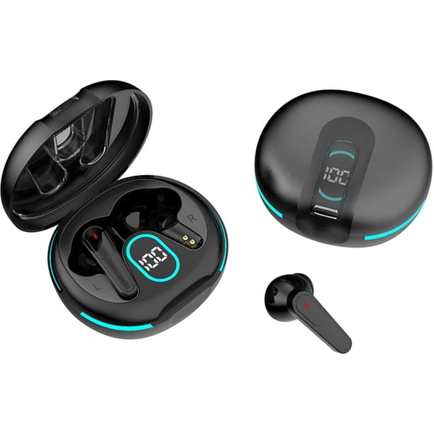 Auriculares inalámbricos auriculares intrauditivos totalmente inalámbricos, con cancelación de ruido y Bluetooth 5.4, pantalla LED, micrófonos integrados, ligeros y resistentes al agua IPX4