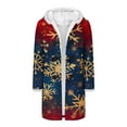 thumbnail image 6 of Ruimatai Women's Christmas Print Hooded Jacket with Faux Fur Collar Cozy Flannel Button Down Long Sleeve Loose Fit Casual Outerwear, 6 of 8