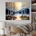 thumbnail image 2 of Designart Monochrome Golden Birch Trees By The River IV Canvas Wall Art, 2 of 5