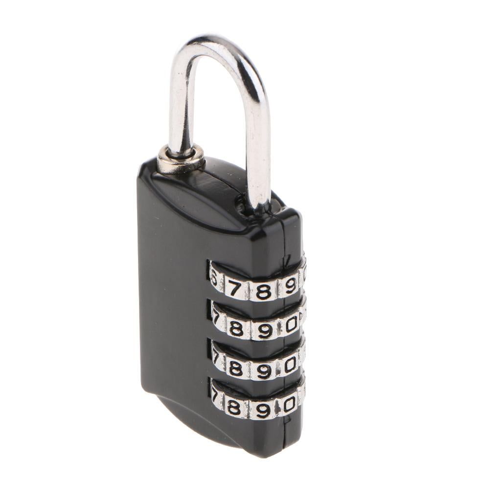 4 Digit Code Padlock Combination Lock Luggage Bag Safe Lockers 16H Black 