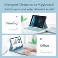 thumbnail image 4 of Magnetically Detachable Slim Cute Round Key Protective Stand Case with Wireless Keyboard & S Pen Holder Compatible with Samsung Galaxy Tab S7, S8, S9, S9 FE, S10 FE, S10 Lite,Mist Blue, 4 of 7