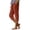 1# Brown, variant on Linen Jumpsuits for Women Casual Summer Sleeveless V Neck Button Down Cotton Overalls Wide Leg Boho Travel Rompers Beige L