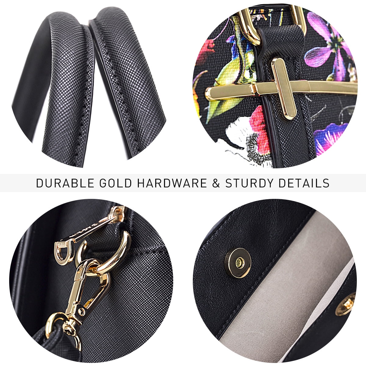 Dasein Women Satchel Handbags Shoulder Purses Totes Top Handle Work Bags with 3 Compartments