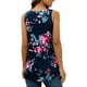 thumbnail image 5 of Chaleco de mujer Boho sin mangas sin mangas con estampado floral camiseta con cuello en V, azul marino, S Inevent AP002566-16, 5 of 7