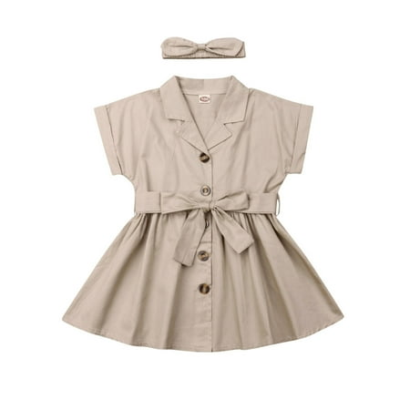 

Canrulo Summer Toddler Kids Baby Girls Clothes Sleeveless Dress Skirt Sundress Sunsuit Khaki 2-3 Years