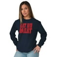 thumbnail image 4 of No Meat Vegetarian Vegan Cute Veggie Plus Size Long Sleeve Graphic Tee Shirt Brisco Brands 2X, 4 of 5