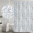 thumbnail image 5 of Small Stall Shower Curtain 36x78 Inch Narrow Half Size Light Blue Grey Botanical Bath Curtains Bathroom Decor, Spring Floral Summer Farmhouse Waterproof Fabric Shower Curtain Set with Hooks 36 Inch, 5 of 7