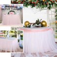 thumbnail image 3 of Efavormart 17Ft Rose Gold/Blush Extra Long 48" Two Layered Tulle & Satin Table Skirt For Wedding Party Decoration, 3 of 11