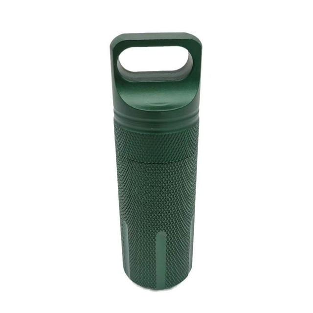 Waterproof Metal Medicine Pill Box Case Bottle Holder Container Keychain I5L0