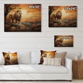 thumbnail image 4 of Designart "Exploring a Surrealistic Savannah with Lions II" Animals Print on Natural Pine Wood, 4 of 5