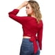 thumbnail image 5 of INSPIRE CHIC Blusa De Fiesta Ligera Con Lazo En La Espalda Y Mangas Acampanadas Para Mujer Rojo S, 5 of 6