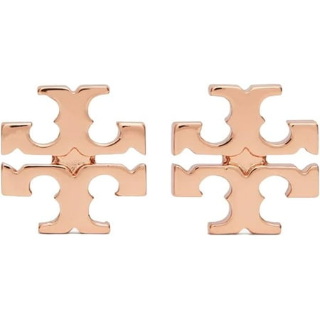 Tory Burch Rose Gold Small Logo Design Women's Stud Earrings