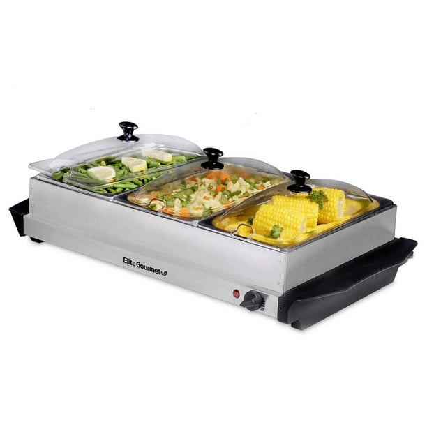 Servidor de buffet triple Elite Gourmet EWM-6171 #, 7.5 cuar Elite Gourmet EWM6171B