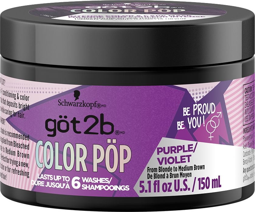 Göt2b Color Pöp Intense Color & Care Mask Purple 150 ml, Intense color & care mask