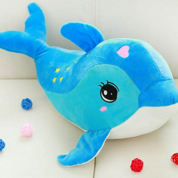 Clearance!!Dolphin Stuffed Animal Pillow,Giant Blue-Dolphin Pillows Soft Stuffed  Animal Doll Cute Room Plush Toy Gifts for Kids Bedtime Partne 