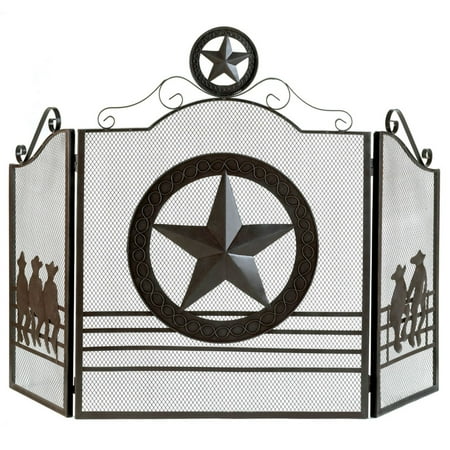 

31.5 Brown Contemporary Lone Star Fireplace Screen